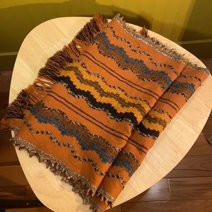 Multicoloured Felted Zara Scarf - Rust and Mustard Pattern